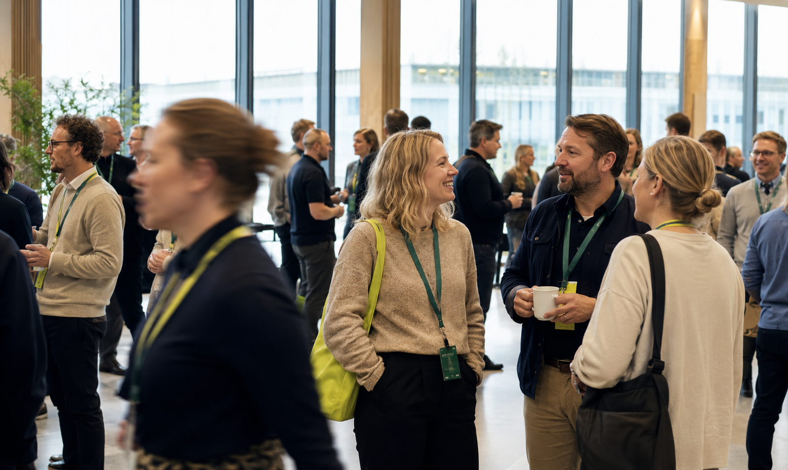 Mingling i foajeen